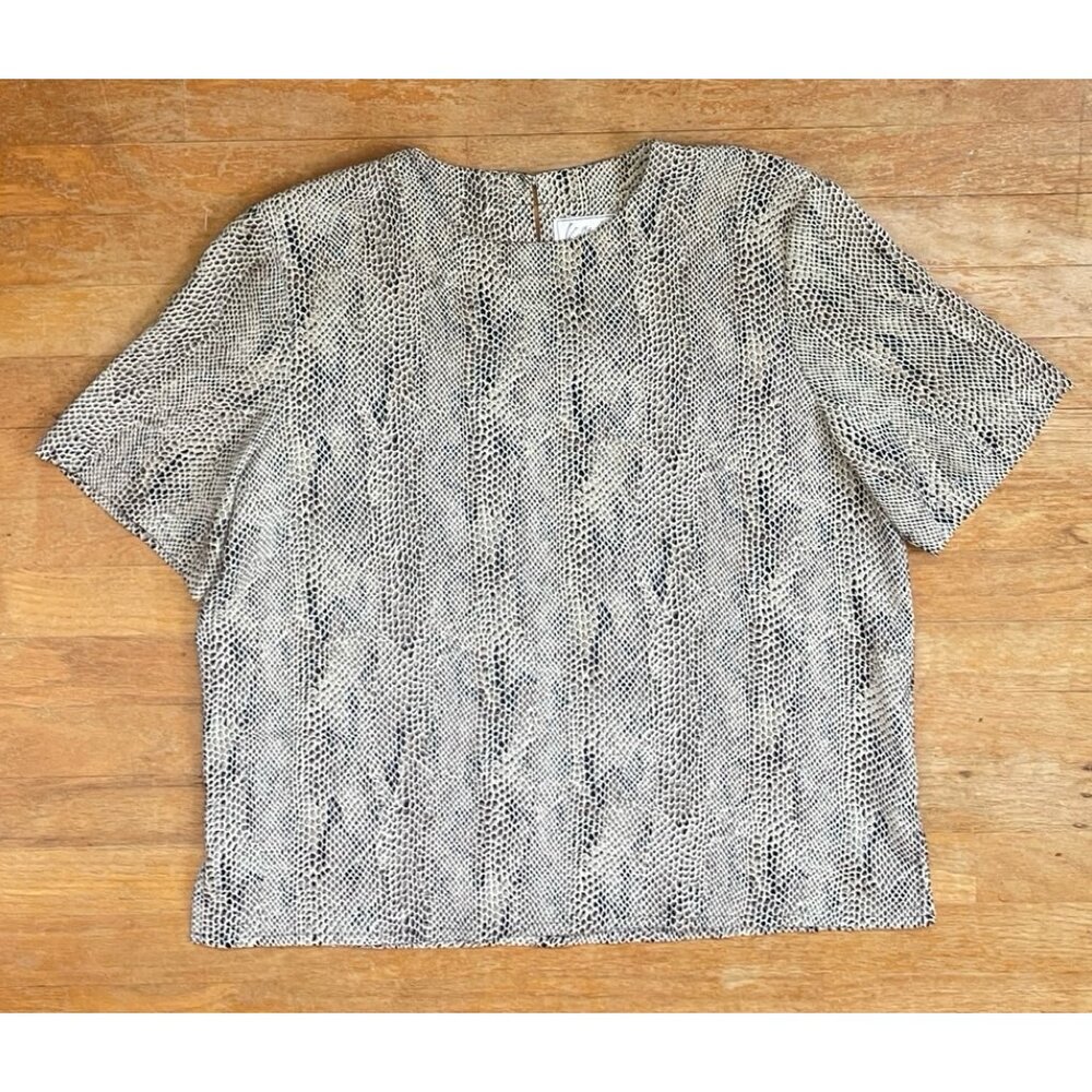 Vintage Snake/Python Print Blouse Size Large 1990… - image 1